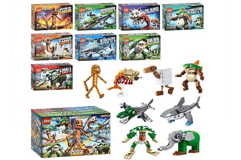 Конструктор 9114 УПАК16шт(480шт) IB, монстр, від 55дет, в кор-ці, (8вид) в диспл,29,5-19,5-17,5см