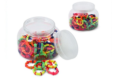 Аксесуар для волосся A0329 УПАК12шт(240шт) резинки для волосся, мікс кол, в колбі, 9-7-9см, упак12