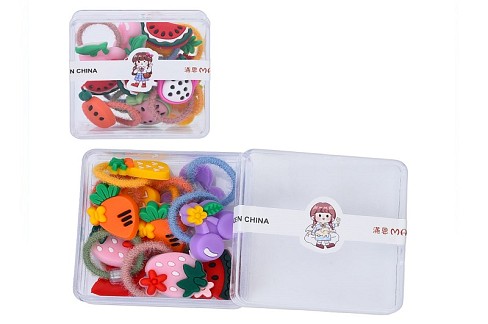 Аксесуар для волосся A0400 УПАК12шт(240шт) резинки для волосся, мікс вид у пеналі, 6-6-2,5, упаковка