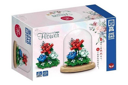 Конструктор 00974 (18) “Квіти”, колба, дерев’яна основа, в коробці