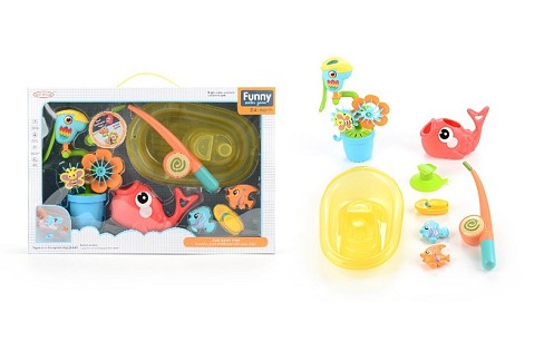 Іграшка для гри у ванні арт. 2611-1 (16шт)набір , рухається коли на неї потрапляє вода,вудка, рибкі,