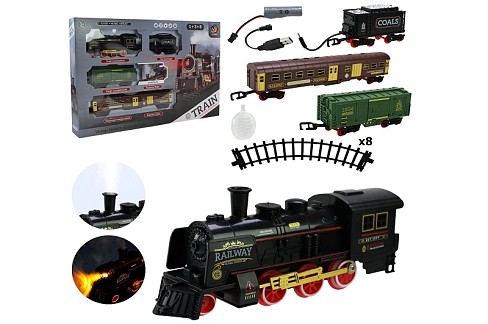 Залізниця арт. 652-X20 (36шт/2) акум.,свiтло,звук,пар,у короб.51*33*5,5см