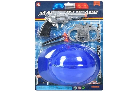 Набір амуніції 32-17 (96шт) каска, револьвер, кулі-присоски, наручники, на листі, 26-37-8см