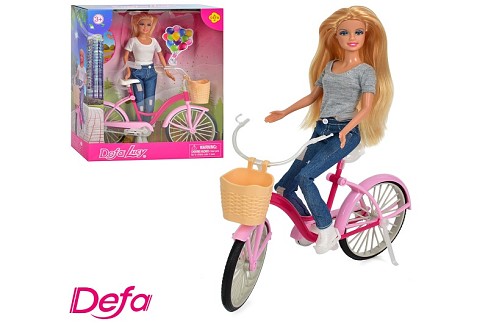 Лялька DEFA 8361-BF (12шт) 28см, велосипед 27см, 2 види, в кор-ці, 27-32,5-10см