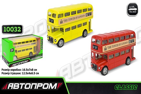 Автобус мет. АВТОПРОМ  арт. 10032 (48шт/2) 5 inch BUS,відкр.двері, у коробці 16,5*7*8см