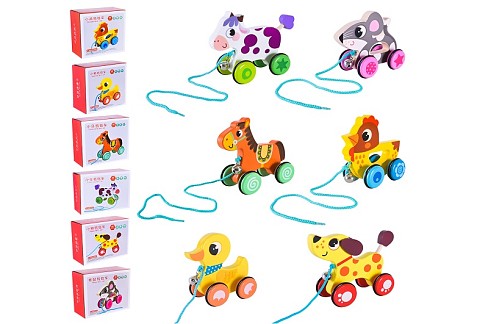 Дерев'яна іграшка арт. C15030 (36шт) каталочка 6 видів 18*14,4*7,7см