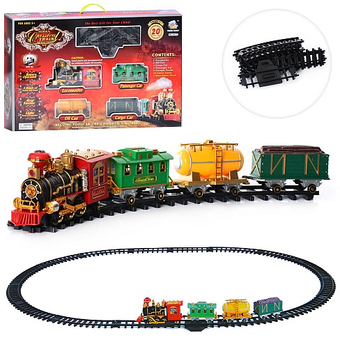 Залізниця 0621/40352 (8шт) локомотив, 20 предметів, дим, муз(укр), світло, на бат-ці, в кор-ці, 70-4