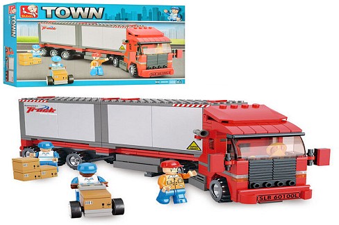 Конструктор SLUBAN M38-B0338 (16шт) трейлер, фігурки 3шт, 345дет,в кор-ці, 42,5-28,5-6,5см