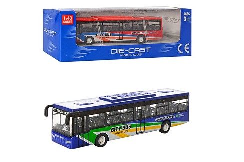 Автобус 632-34 (120шт) метал, інерція, гумові колеса, 2 кольори, в коробці, 17-6-6см