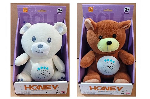 Нічник K432-1-3 (16шт) ведмідь, 22см, музика, проектор зоряного неба (світ кольоровий), регулятор гу