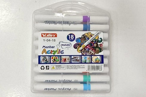 Набір акрилових маркерів Marker Acrylic Yulin Y-04-18(1/24/96) RS-0383/SA-0468 04-18