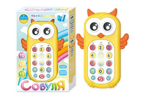 Телефон Совуля" 40054 (60) "WToys", ОЗВУЧУВАННЯ УКРАЇНСЬКОЮ МОВОЮ, звук, підсвічування, пісні, зага"
