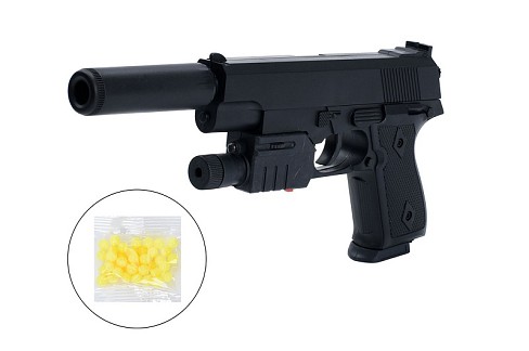 Пістолет 239AS (96шт) 22см, пластикові кулі, світло, лазер, на бат(табл), у пакеті, 15-20-3см