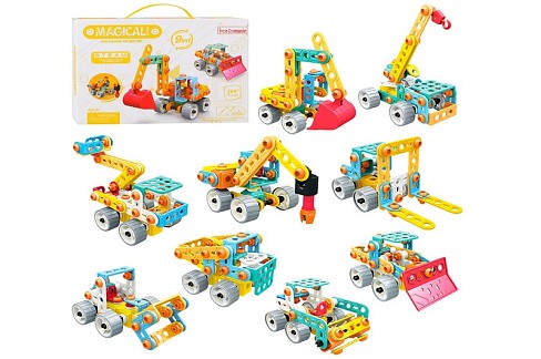 Конструктор 816J-46 (18шт) будівельна техніка, 9в1, 153дет, в кор-ці, 34-24-7см