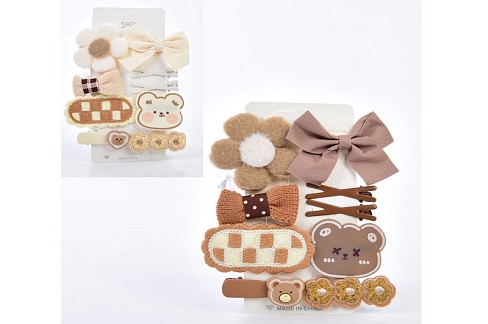 Аксесуар для волосся JD2634 Упак12шт(180шт) заколка,набір 9шт,2 види, на листі, у пакеті,11-17-1,5см