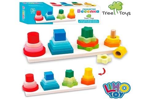 Дерев'яна іграшка Геометрика MD 1216 (70шт) 27см, 16дет, в кор-ці, 28-8-8см