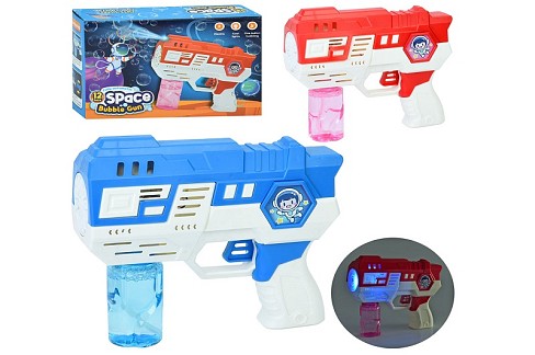 Мильні бульбашки 833 (30шт) пістолет/бластер, 17см, світло, 2 кольори, на бат-ці, в кор-ці, 22-15-6,