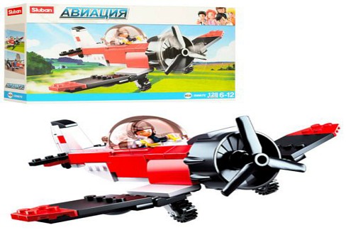 Конструктор SLUBAN M38-B0667E (72шт) літак, фігурка, 128дет,в кор-ці,23,5-14-4,5см