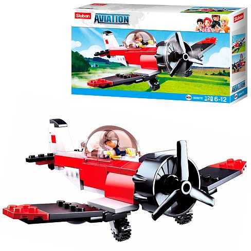 Конструктор SLUBAN M38-B0667E (72шт) літак, фігурка, 128дет,в кор-ці,23,5-14-4,5см