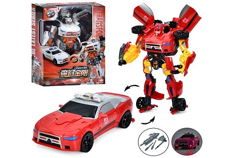 Трансформер JJ702A-B (12шт) робот 36см+машина, звук, світло, зброя, 2 види, на бат(табл), в кор-ці,