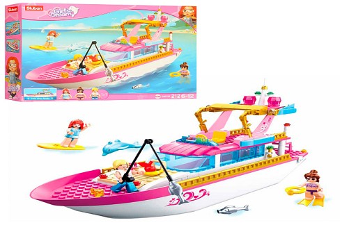 Конструктор SLUBAN M38-B0722 (16шт) прогулян.катер, рибалка, фігурки, 212дет, в кор-ці, 38-29-7,5см