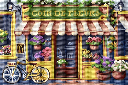 Набір з алмазною мозаїкою Квітковий куточок" 30x40см AMO8149"