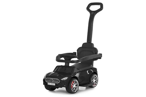 Каталка-толокар M 6255EL-2 (1шт) бат.ручка, муз, світло, шкіра, підсклянник, MP3, BLUETOOTH, чорний