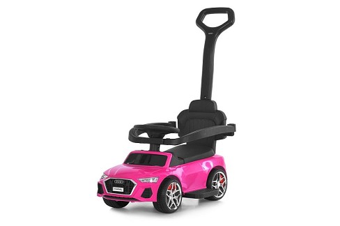 Каталка-толокар M 6254EL-8 (1шт) бат.ручка, муз, світло, шкіра, підсклянник, MP3, BLUETOOTH, рожевий