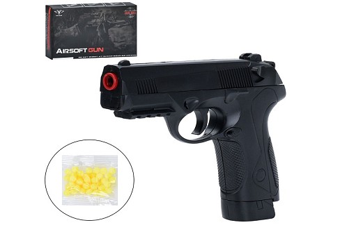 Пістолет 2019 (48шт) 18,5см, пластикові кулі, в кор-ці, 25-16,5-5см