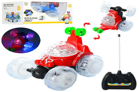 Машина 48555A (24шт) р/к, акум, 20см, трюкова, USBзарядне, муз, 3Dсвітло, 2кол, в кор-ці, 27-19-15см