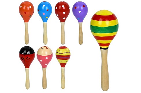 Дерев'яна іграшка Маракас MD 0029 (150шт) 20-6-6см, мікс видів, у пакеті