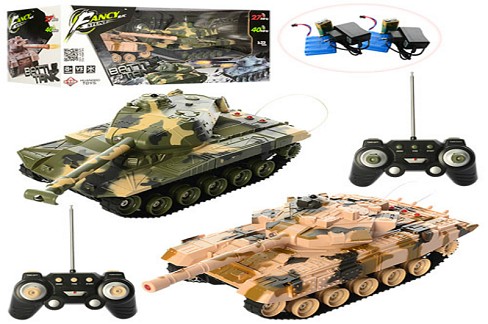 Набір ігровий HB-DZ03 (8шт) танк 2шт, р/в, акум, 26см, зв, св, поворот на 360град, в кор-ці, 50-19,5