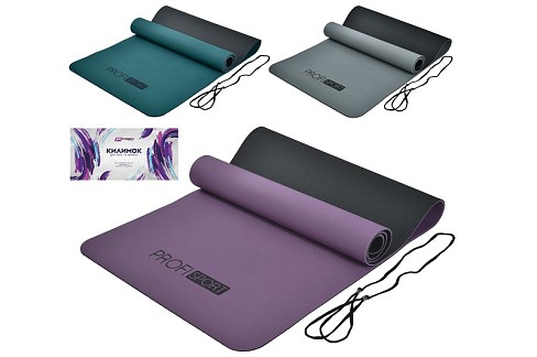 Йогамат MS 0613-25 (12шт) для йоги/фітнесу, TPE, 183-61см, 6мм, двокольоровий, 3 кольори, у пакеті,