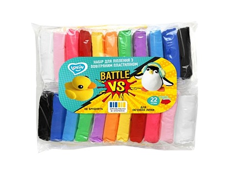 Батл 11vs11 кольорів ТМ Lovin Набір для ліплення з повітряним пластиліном Ок7018801
