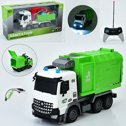 Машина YJ-117-1-2 (12шт) р/к, акум, сміттєвіз, 1:14, світло, рухливі деталі, гумові колеса, USBзаряд