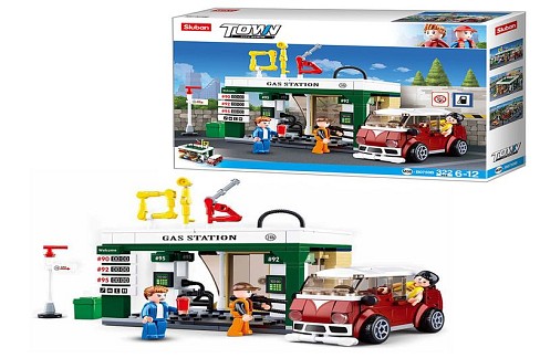 Конструктор SLUBAN M38-B0759B (16шт) заправка, транспорт, фігурки, 322дет, в кор-ці, 38-28,5-7см