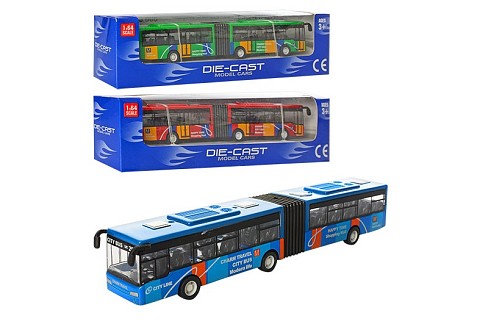 Автобус 632-32 (96шт) метал, гумові колеса, 3 кольори, в коробці, 22,5-6-5,5см