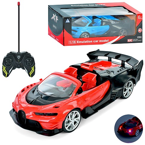 Машина 27-15G (24шт) р/к, 27см, 1:16, світло, гумові колеса, 2 кольори, на бат-ці, в кор-ці, 29,5-10