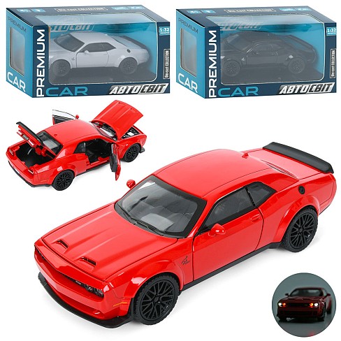 Машина AP-1992 (24шт) АвтоСвіт,1:32, метал, інерц,16см, звук,світло,відчиняються двері/багажник, гум