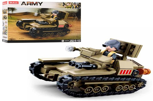 Конструктор SLUBAN M38-B0709 (60шт) військовий, танк, фігурка, 183дет, в кор-ці, 24-19-4,5см