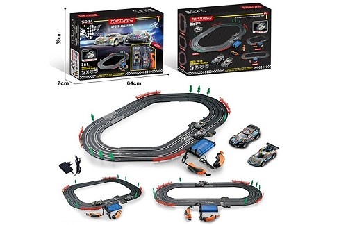 Трек A51-6A (12шт) 240см/ 90х60см, д/к(на шнурі, 2 пульти), 1:43, машина 2шт 10см, на бат-ці/ від ме