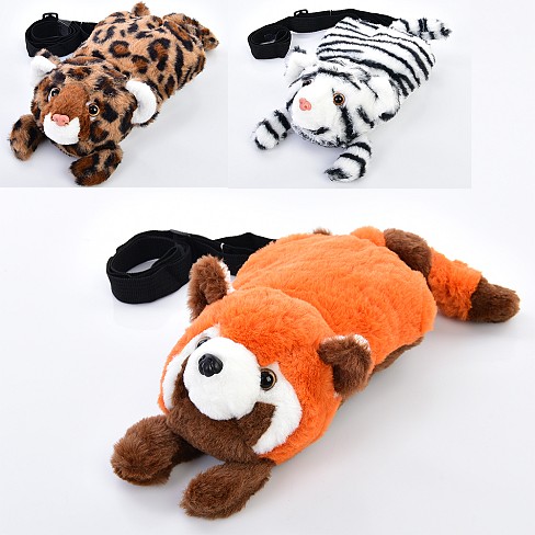 Сумочка FG240408162A (60шт) тварина, 35-15-11см, довга ручка, 1 відділення, застібка-блискавка, плюш