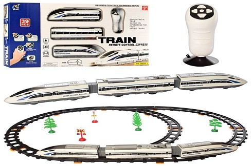 Залізниця 2803Y-2 (12шт) 308см, р/в, локомотив2шт, вагон, 39предм, звук, світло, їде, на бат-ці, в к