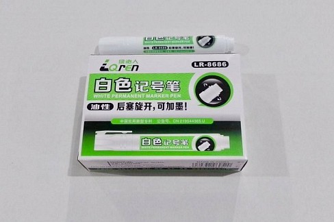 Маркер перманентний LR-8686 Білий(10/1000) УПАК10шт