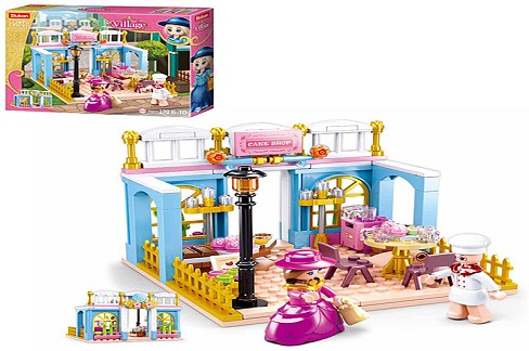 Конструктор SLUBAN M38-B0873 (32шт) кафе, меблі, фігурка, 199дет, в кор-ці, 29-24-5,5см