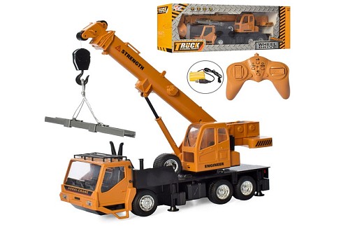 Будтехніка 3822 (9шт) р/к, акум, кран, муз, світло, рухомий кран, USB зар, в кор-ці, 46-16,5-12см