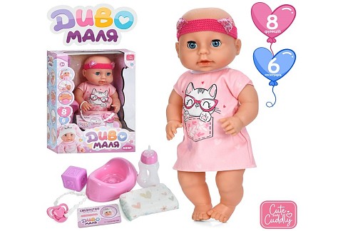 Лялька YL2540F-G-DM-UA (12шт) 40см, п'є-пісяє, сенсорний, музика, звук, реагує на соску, горщик, пля