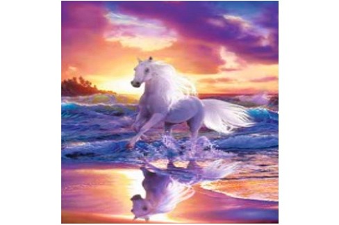 Набір для творчості YG0299 (120шт) алмазна мозаїка/діамантова мозаїка, 20-30см, білий кінь, море, св