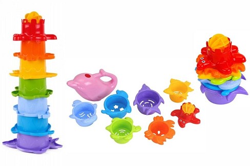 Набір для ванної з морською пірамідкою та лійкою Тех7396