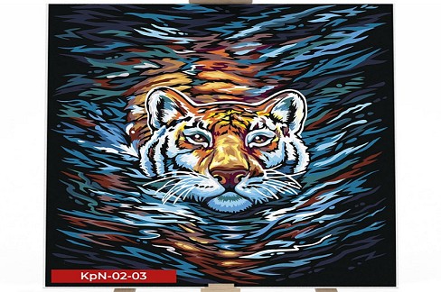 40см*40см кульок KpNе-02-03U №3 Тигр Картина за номерами на полотн  (10)